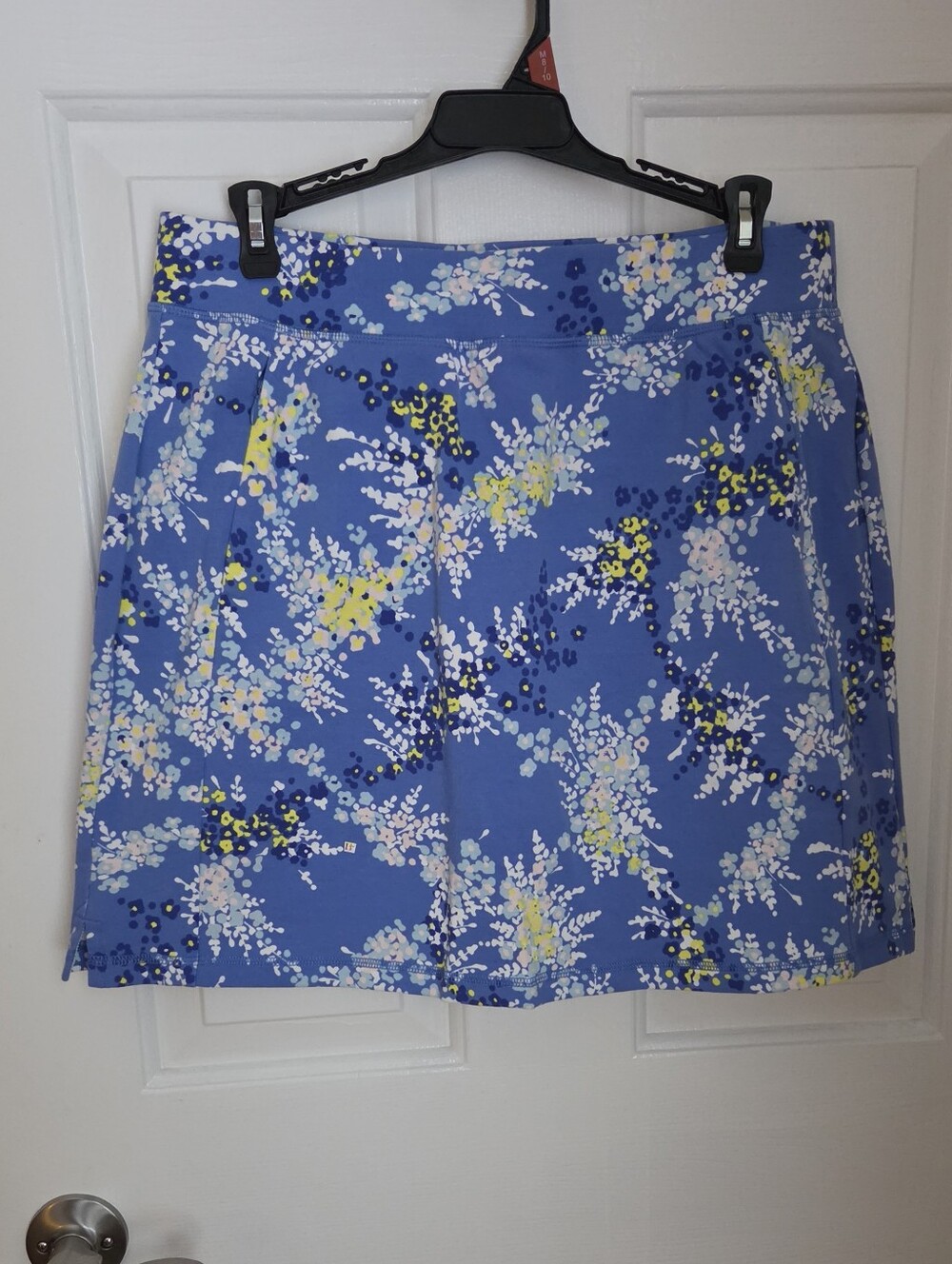 Talbot's Golfing Blue Floral Mini Skirt - Casual A-Line